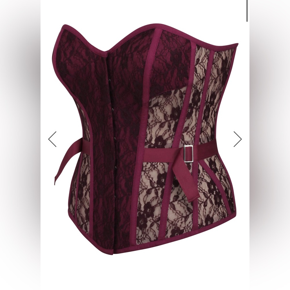 Corset Story Burgundy Fan Lace Corset